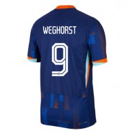 Camiseta Países Bajos Wout Weghorst #9 Visitante Equipación Eurocopa 2024 manga corta